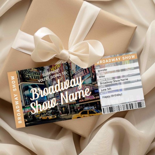 Carte Cadeau Billet de Spectacle Musical Broadway