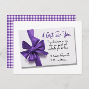 Carte cadeau Birthday Purple Bow