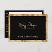 Carte cadeau Black & Faux Gold Foil (Devant / Derrière)
