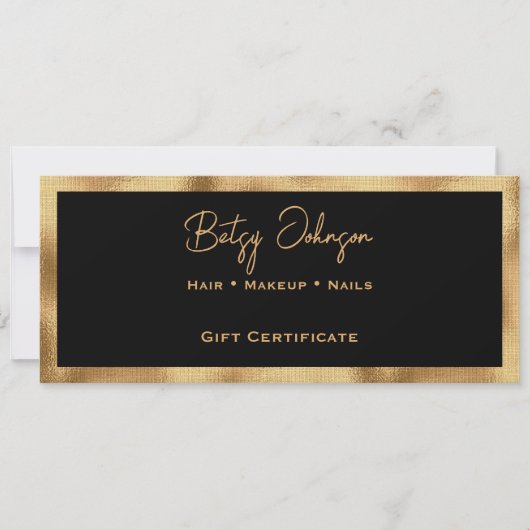 Carte cadeau Black & Faux Gold Foil (Devant)