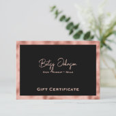 Carte cadeau Black & Faux Rose Gold Foil (Debout devant)