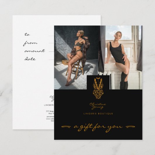 Carte cadeau Black Gold Lingerie Boutique (Devant / Derrière)