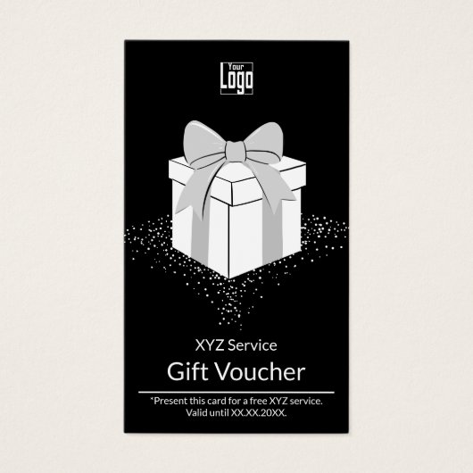 Carte cadeau Black & White pour petites entreprise (Devant)