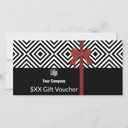 Carte cadeau Black White QR Code Société Note (Devant)