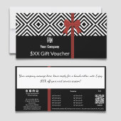 Carte cadeau Black White QR Code Société Note