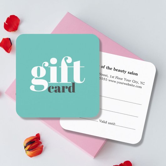 Carte cadeau bleu simple et élégant