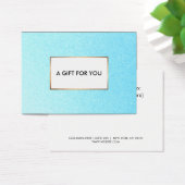 Carte cadeau bleu turquoise (Bureau)