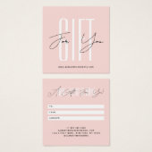 carte cadeau blush écriture typographique d'entrep (Devant & derrière)