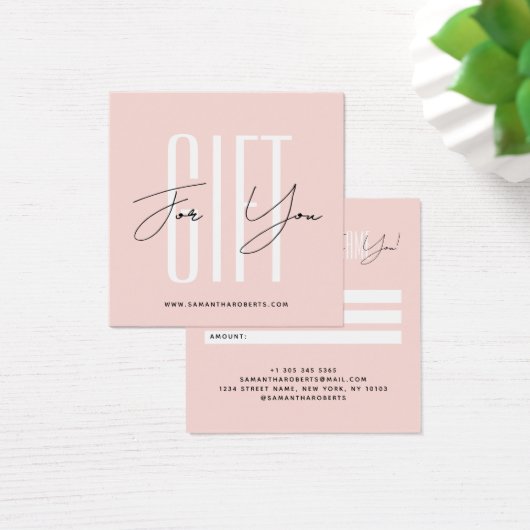carte cadeau blush écriture typographique d'entrep (Bureau)