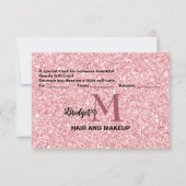 Carte cadeau Blush Glitter Monogram Coiffure & Maq (Dos)
