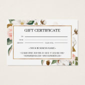 Carte cadeau Blush Magnolia Floral Blanc (Dos)
