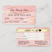 Carte cadeau Blush Pink Gold Agate Marble crédit (Devant / Derrière)