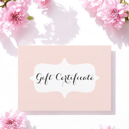 Carte cadeau Blush Pink Pastel simple