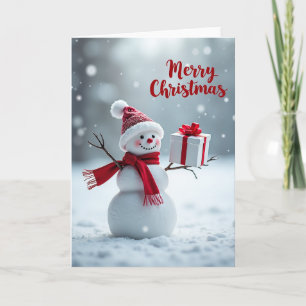 Carte Cadeau Bonhomme de Neige Noël
