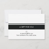 Carte cadeau Bordure simple noire blanche (Devant)