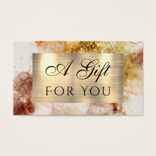Carte cadeau Brown Gold Parties scintillant Waterc (Devant)