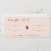 Carte cadeau Bush Pink Beauty Salon (Dos)