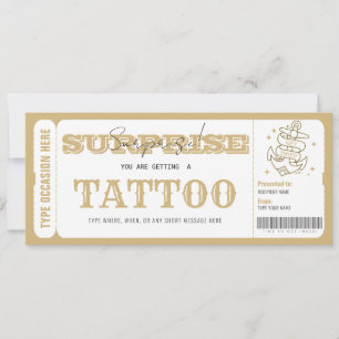 Carte cadeau cadeau de certificat de tatouage surp