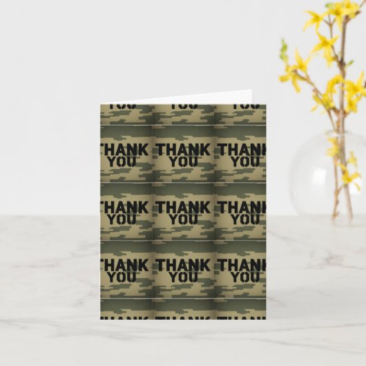 Carte cadeau Camouflage "Merci" (Fleur jaune)