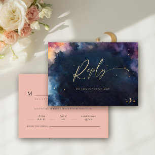 Carte Cadeau céleste Midnight Blue Meal Wedding RSVP