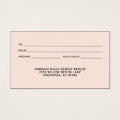 Carte cadeau Céleste Rose Gold Crescent Moon Stars (Dos)