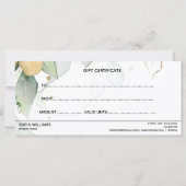 Carte Cadeau Certificat Cadeau Simple Moderne de F (Dos)