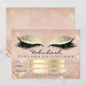 Carte Cadeau Certificat de Maquillage Luxe Confetti Cils (Devant / Derrière)