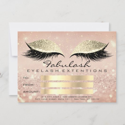 Carte Cadeau Certificat de Maquillage Luxe Confetti Cils (Devant)