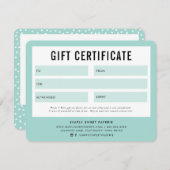 Carte CADEAU CERTIFICAT d'entreprise moderne (Devant / Derrière)