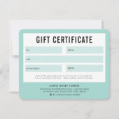 Carte CADEAU CERTIFICAT d'entreprise moderne (Devant)
