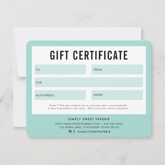 Carte CADEAU CERTIFICAT d'entreprise moderne (Devant)