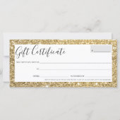 Carte CADEAU CERTIFICAT élégant chic glam parties scinti (Devant)