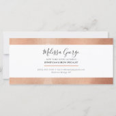 Carte CADEAU CERTIFICAT élégant glam rose or chic (Dos)