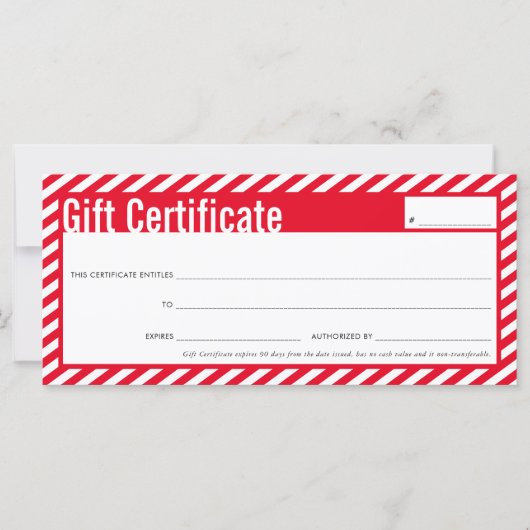 Carte CADEAU CERTIFICAT moderne de noël rouge brun (Devant)
