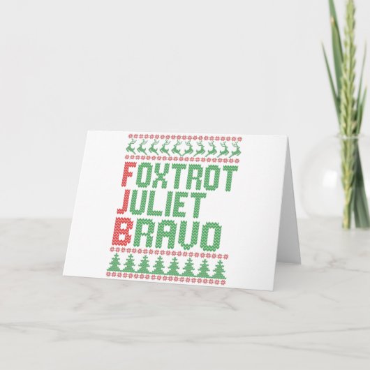 Carte Cadeau Chemise de Noël Laide Foxtrot Juliet Bravo (Devant)