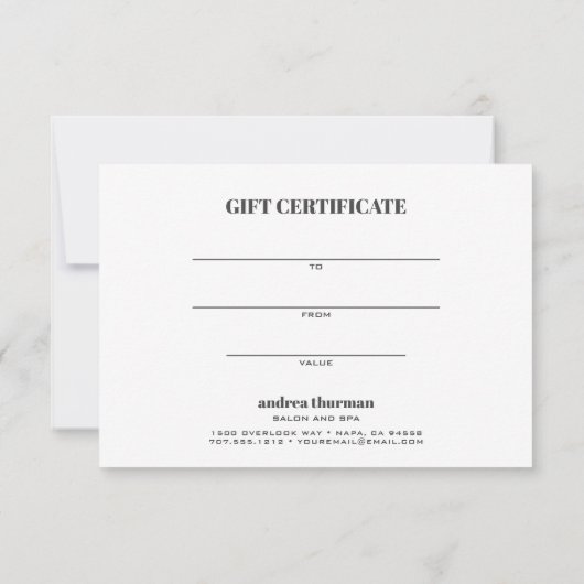 Carte cadeau Chic Distressed Grey Satin or (Dos)