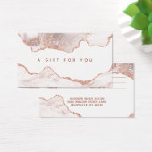 Carte-cadeau chic en marbre blanc agate et or rose (Bureau)