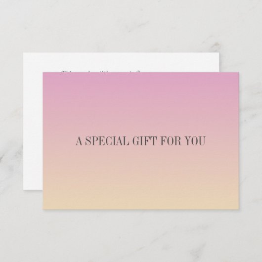 Carte cadeau Chic Soft Gradient Rose Orange (Devant / Derrière)