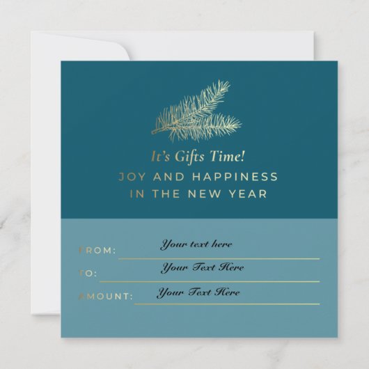 Carte cadeau Chrismas (Dos)