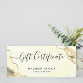 Carte cadeau Classic Yellow Gold Agate Certificate (Debout devant)