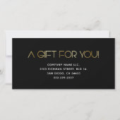 Carte cadeau Clean Business Black and Gold Wave (Dos)