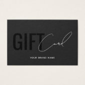 Carte cadeau client gris noir professionnel modern (Devant)