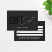 Carte cadeau client gris noir professionnel modern (Bureau)