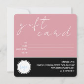 CARTE CADEAU CLIENT LOGO D'AFFAIRES BLUSH ROK NOIR (Devant)