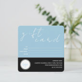 CARTE CADEAU CLIENT LOGO D'AFFAIRES NOIR BLEU MODE (Debout devant)