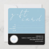 CARTE CADEAU CLIENT LOGO D'AFFAIRES NOIR BLEU MODE (Devant)