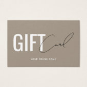 Carte cadeau client marron clair professionnel mod (Devant)