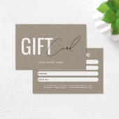 Carte cadeau client marron clair professionnel mod (Bureau)