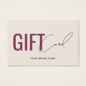 Carte cadeau client moderne professionnelle beige (Devant)