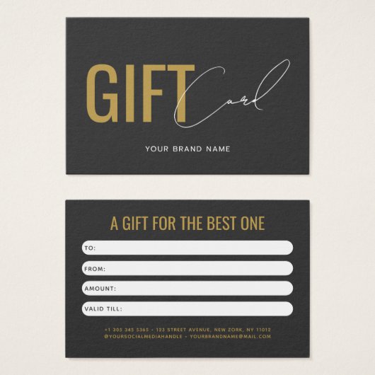 Carte cadeau client moderne professionnelle gris o (Devant & derrière)